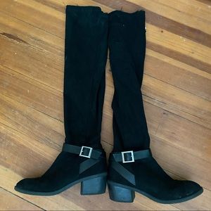 Black suede boots